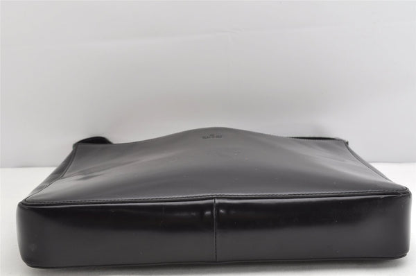 Authentic GUCCI Web Sherry Line Shoulder Cross Bag Purse Leather Black 1267K