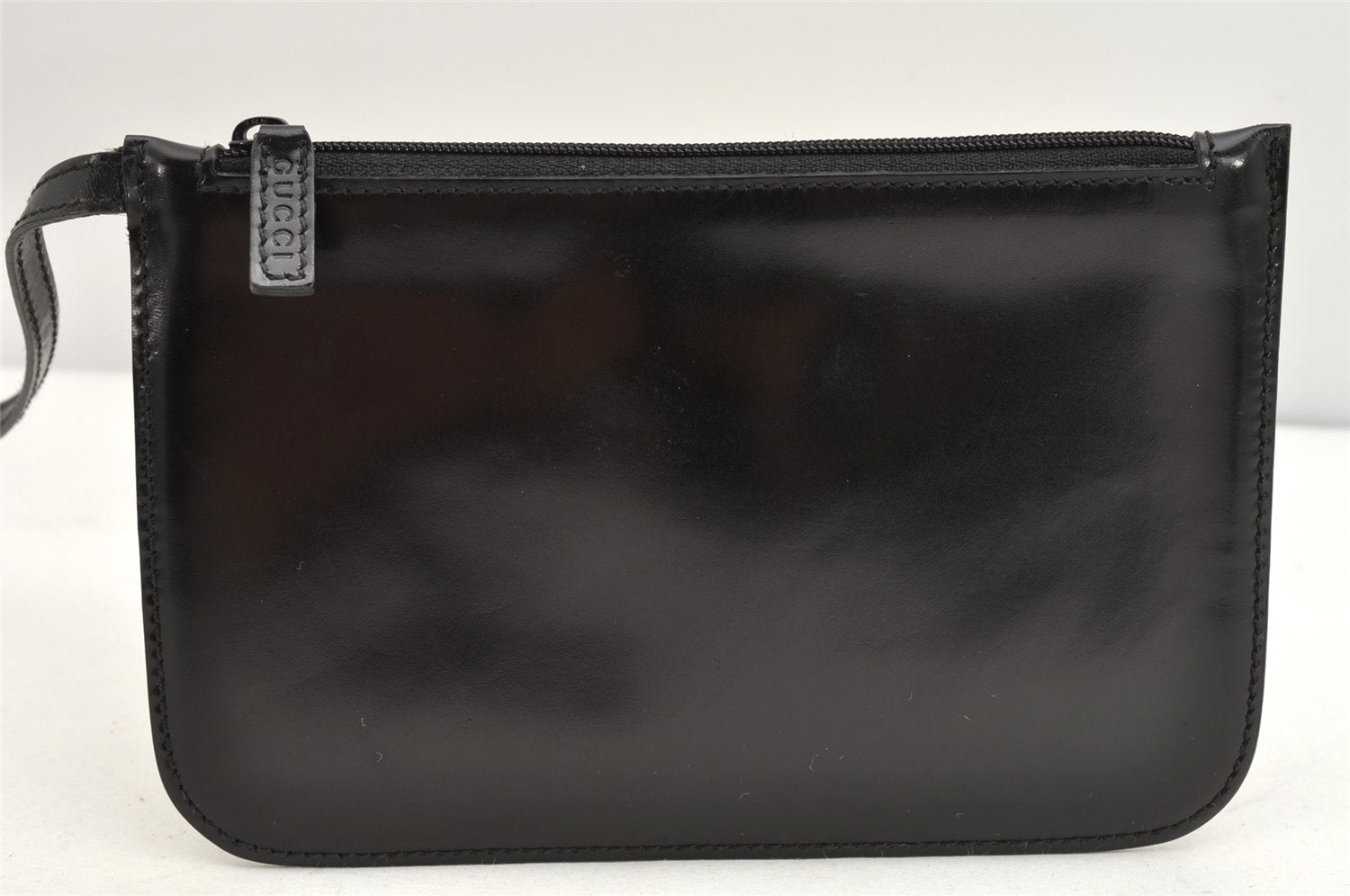 Authentic GUCCI Web Sherry Line Shoulder Cross Bag Purse Leather Black 1267K