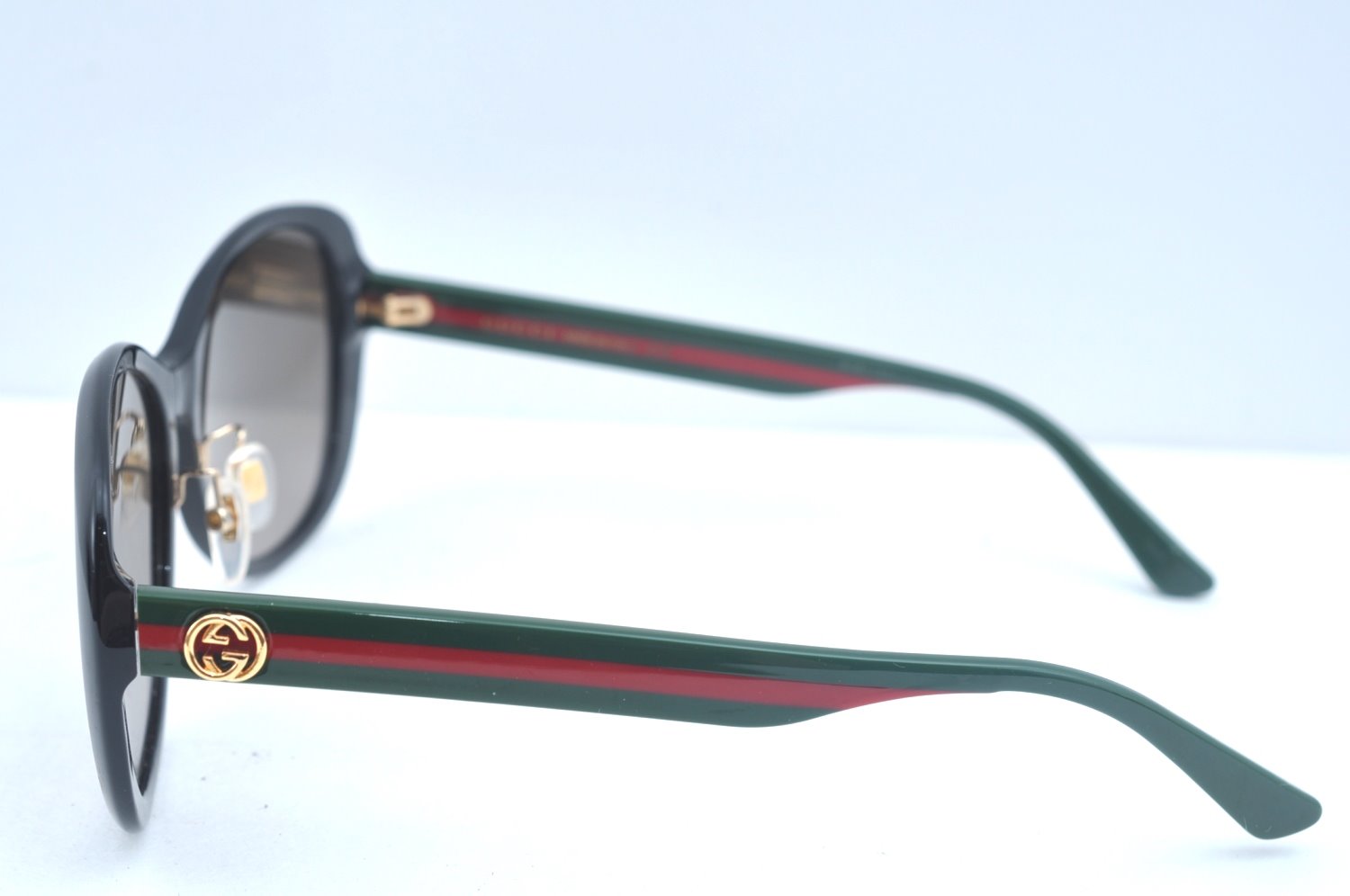 Auth GUCCI Web Sherry Line Interlocking Sunglasses Plastic GG0849SK Black 1268J