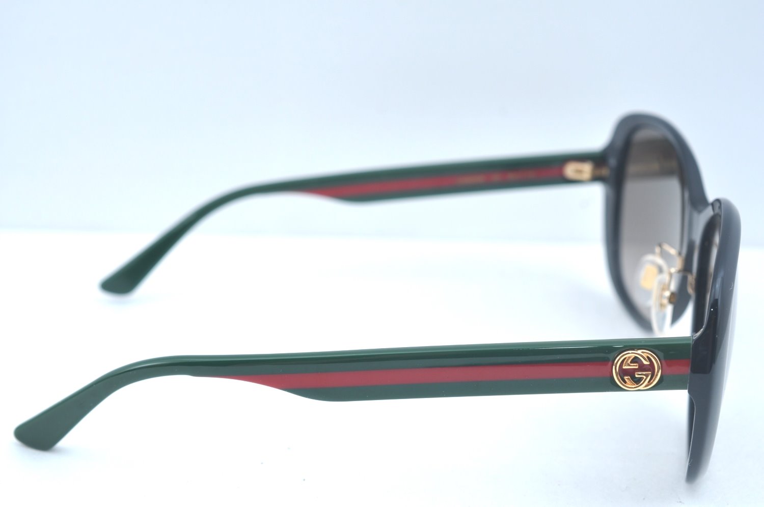 Auth GUCCI Web Sherry Line Interlocking Sunglasses Plastic GG0849SK Black 1268J