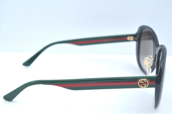 Auth GUCCI Web Sherry Line Interlocking Sunglasses Plastic GG0849SK Black 1268J