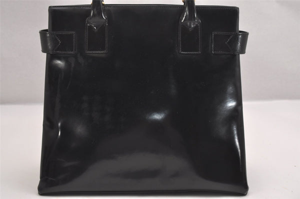 Authentic GUCCI Vintage 2Way Shoulder Hand Bag Purse Enamel Black Junk 1269I