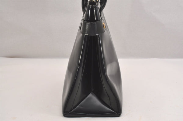 Authentic GUCCI Vintage 2Way Shoulder Hand Bag Purse Enamel Black Junk 1269I