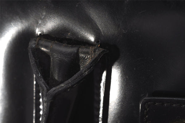 Authentic GUCCI Vintage 2Way Shoulder Hand Bag Purse Enamel Black Junk 1269I