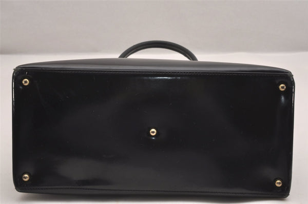 Authentic GUCCI Vintage 2Way Shoulder Hand Bag Purse Enamel Black Junk 1269I