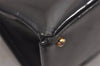 Authentic GUCCI Vintage 2Way Shoulder Hand Bag Purse Enamel Black Junk 1269I