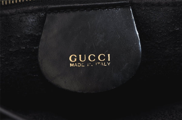 Authentic GUCCI Vintage 2Way Shoulder Hand Bag Purse Enamel Black Junk 1269I