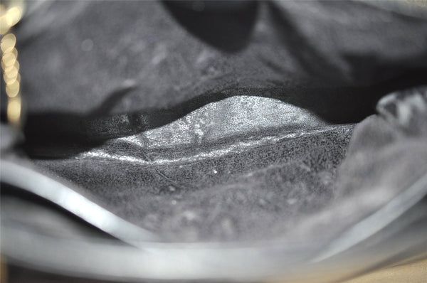 Authentic GUCCI Vintage 2Way Shoulder Hand Bag Purse Enamel Black Junk 1269I