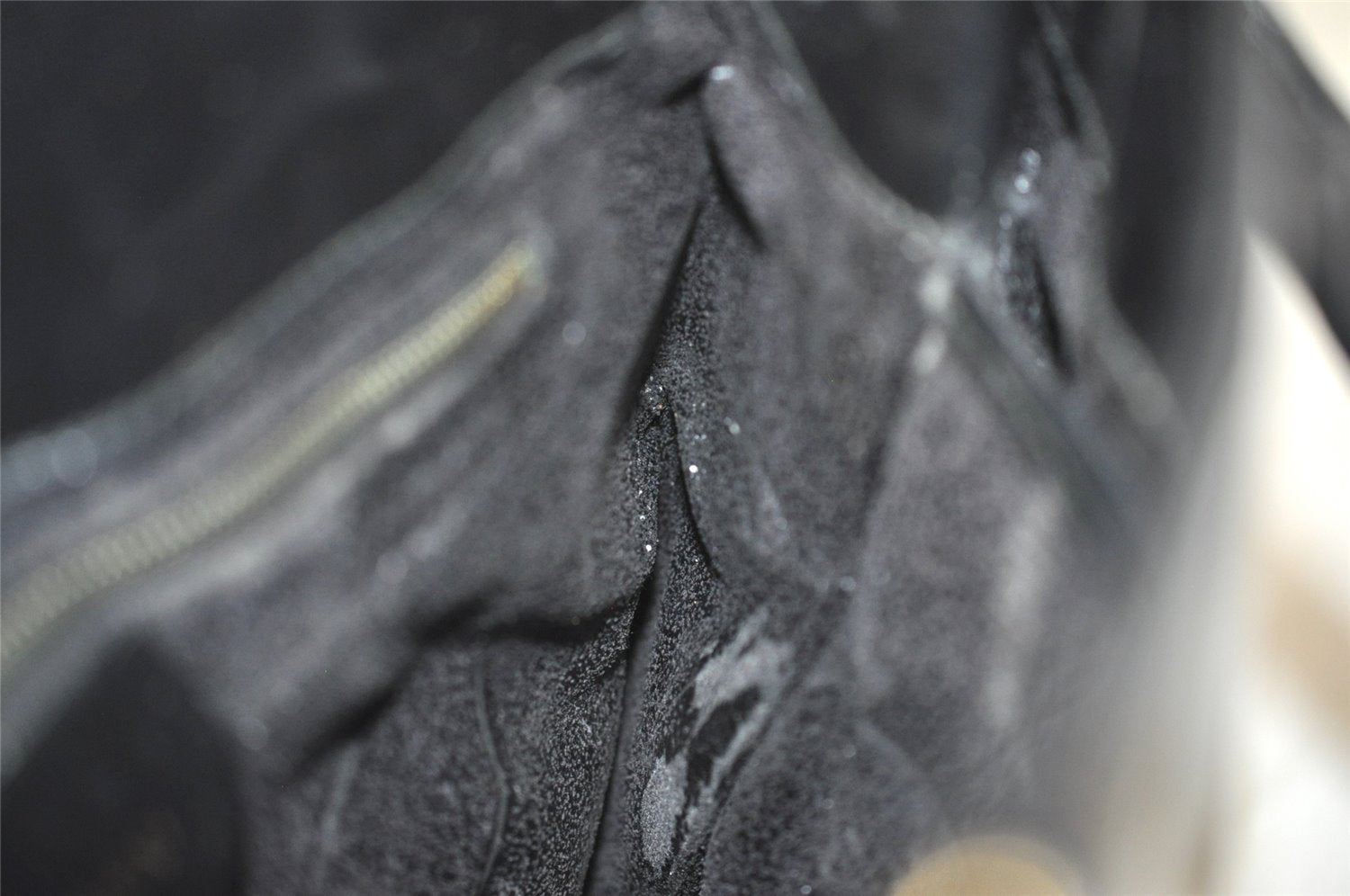 Authentic GUCCI Vintage 2Way Shoulder Hand Bag Purse Enamel Black Junk 1269I