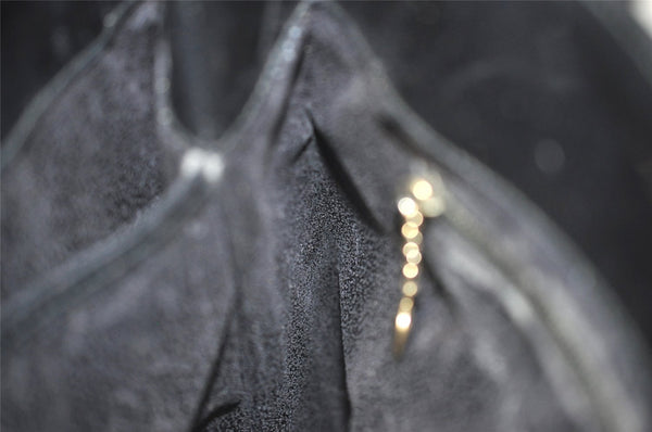 Authentic GUCCI Vintage 2Way Shoulder Hand Bag Purse Enamel Black Junk 1269I