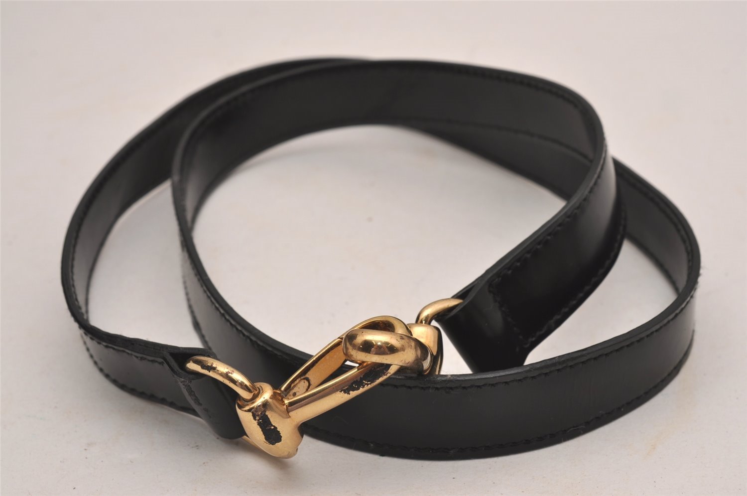 Authentic GUCCI Vintage 2Way Shoulder Hand Bag Purse Enamel Black Junk 1269I