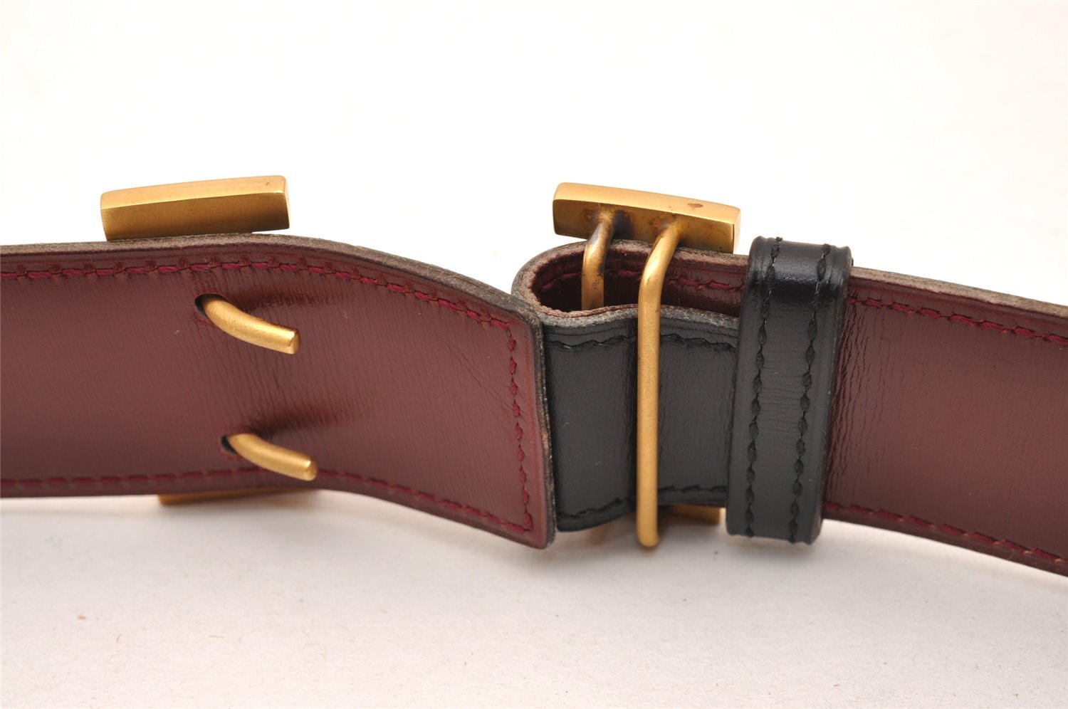 Authentic HERMES Vintage Constance Leather Belt 39.4