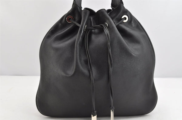 Authentic GUCCI Vintage Shoulder Bag Purse Leather 0014030 Black 1269K