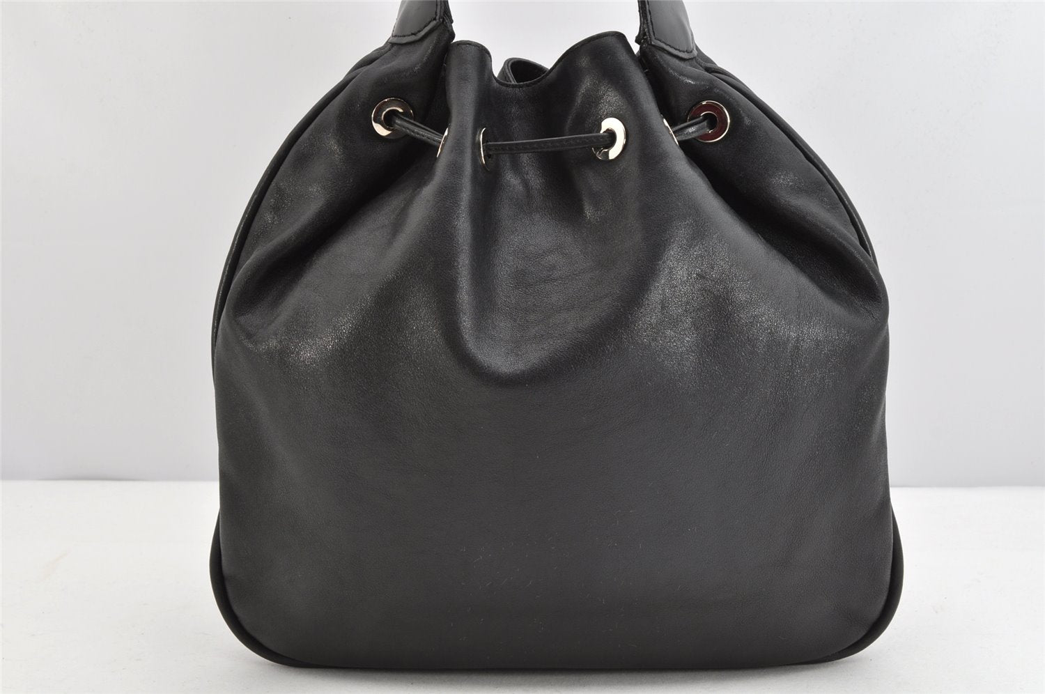 Authentic GUCCI Vintage Shoulder Bag Purse Leather 0014030 Black 1269K