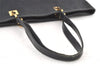 Authentic GUCCI Vintage Shoulder Tote Bag GG Canvas Leather 0021098 Black 1270K