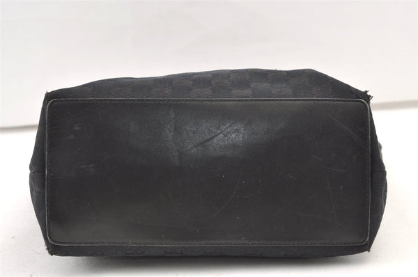 Authentic GUCCI Vintage Shoulder Tote Bag GG Canvas Leather 0021098 Black 1270K