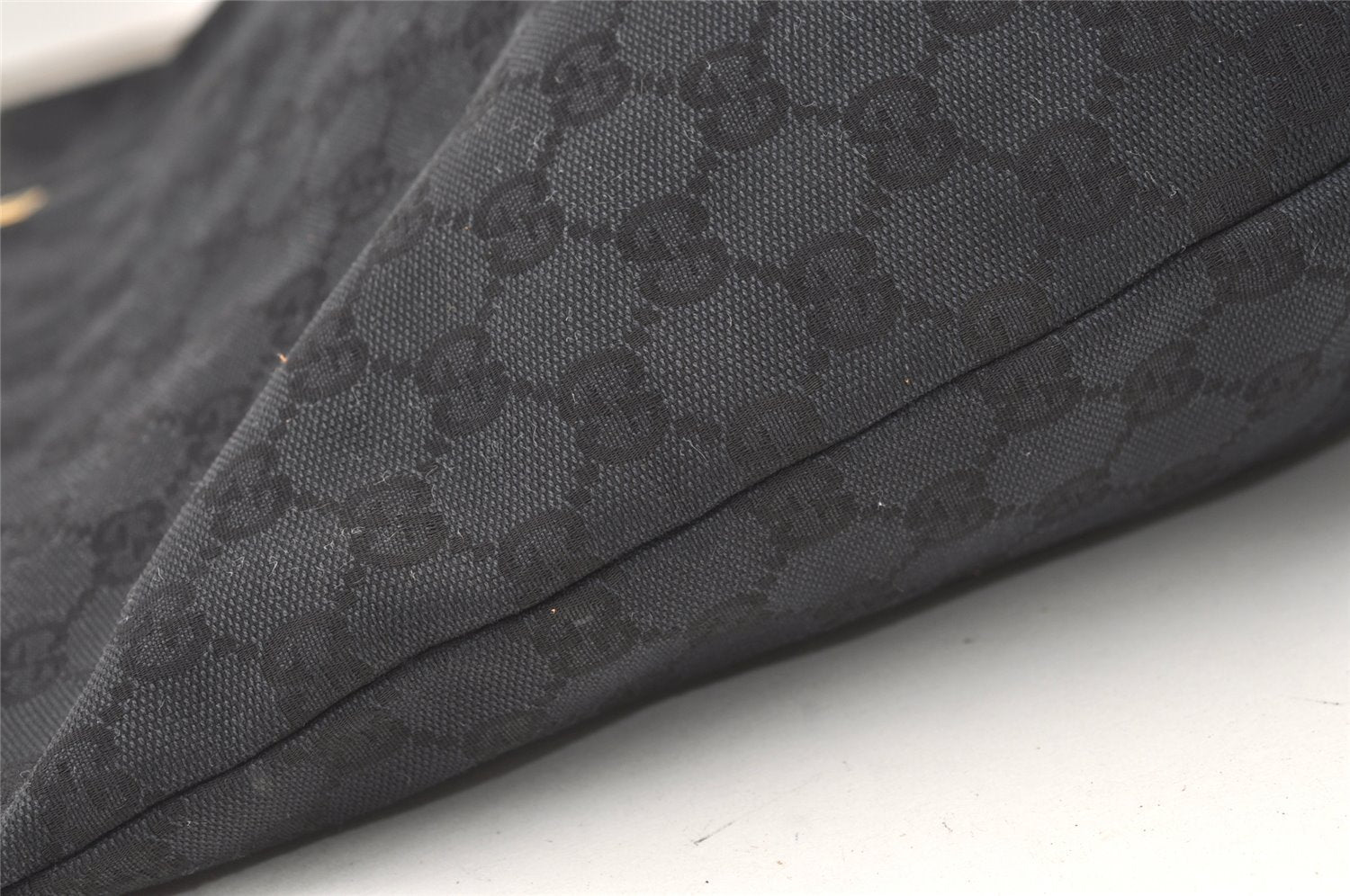 Authentic GUCCI Vintage Shoulder Tote Bag GG Canvas Leather 0021098 Black 1270K