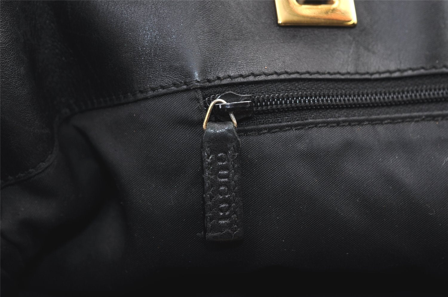 Authentic GUCCI Vintage Shoulder Tote Bag GG Canvas Leather 0021098 Black 1270K