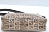 Authentic FENDI Zucchino Hand Bag Pouch Purse PVC Leather Brown 1271J