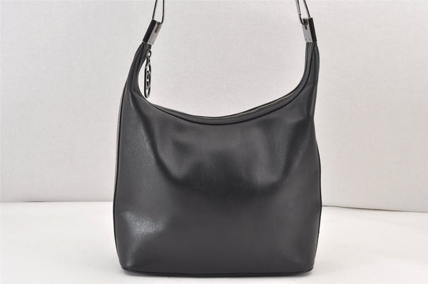 Authentic GUCCI Vintage Shoulder Hand Bag Purse Leather 0013814 Black 1271K