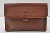 Authentic GUCCI Vintage Clutch Shoulder Bag Purse Leather Brown Junk 1272K