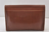 Authentic GUCCI Vintage Clutch Shoulder Bag Purse Leather Brown Junk 1272K