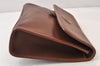 Authentic GUCCI Vintage Clutch Shoulder Bag Purse Leather Brown Junk 1272K