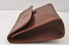 Authentic GUCCI Vintage Clutch Shoulder Bag Purse Leather Brown Junk 1272K
