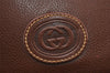 Authentic GUCCI Vintage Clutch Shoulder Bag Purse Leather Brown Junk 1272K