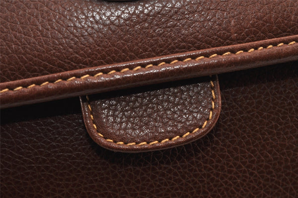 Authentic GUCCI Vintage Clutch Shoulder Bag Purse Leather Brown Junk 1272K