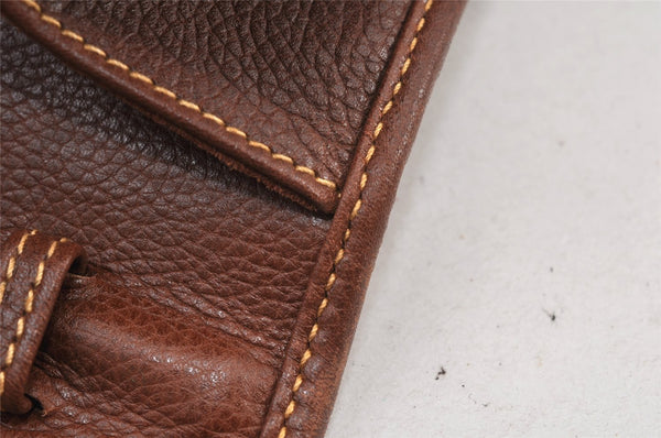 Authentic GUCCI Vintage Clutch Shoulder Bag Purse Leather Brown Junk 1272K
