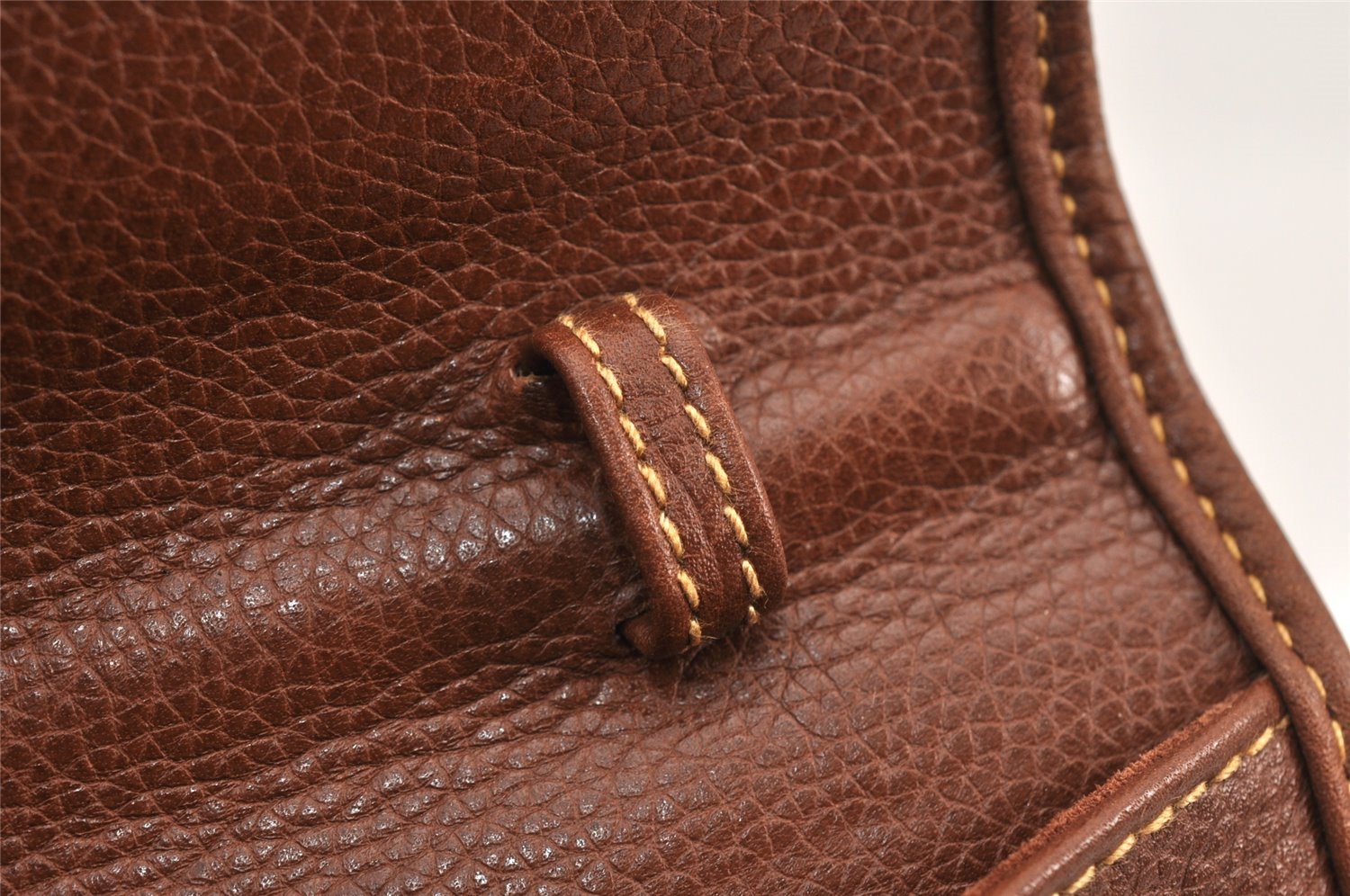 Authentic GUCCI Vintage Clutch Shoulder Bag Purse Leather Brown Junk 1272K