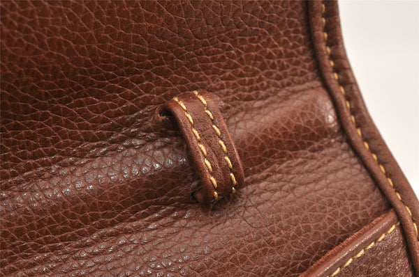Authentic GUCCI Vintage Clutch Shoulder Bag Purse Leather Brown Junk 1272K