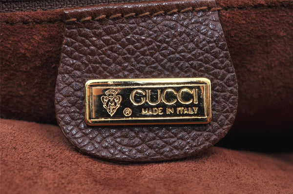 Authentic GUCCI Vintage Clutch Shoulder Bag Purse Leather Brown Junk 1272K