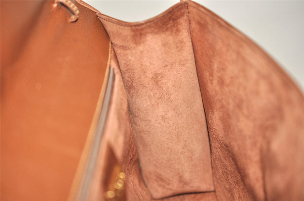 Authentic GUCCI Vintage Clutch Shoulder Bag Purse Leather Brown Junk 1272K