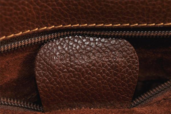 Authentic GUCCI Vintage Clutch Shoulder Bag Purse Leather Brown Junk 1272K