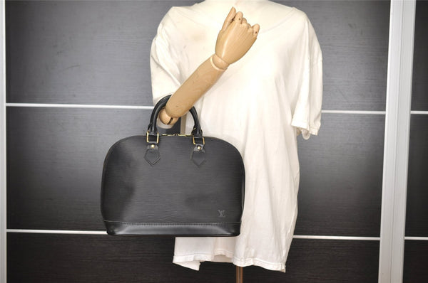 Authentic Louis Vuitton Epi Alma PM Hand Bag Black M40302 LV 1273I