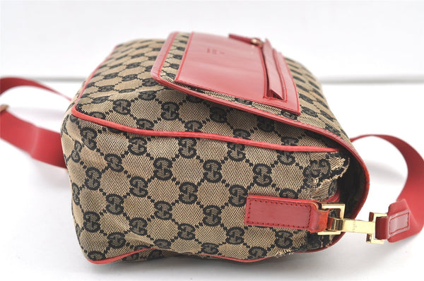 Authentic GUCCI Shoulder Cross Body Bag GG Canvas Leather Brown Black 1273K