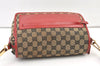 Authentic GUCCI Shoulder Cross Body Bag GG Canvas Leather Brown Black 1273K