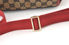 Authentic GUCCI Shoulder Cross Body Bag GG Canvas Leather Brown Black 1273K