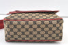 Authentic GUCCI Shoulder Cross Body Bag GG Canvas Leather Brown Black 1273K