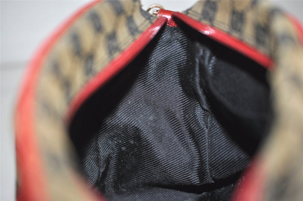 Authentic GUCCI Shoulder Cross Body Bag GG Canvas Leather Brown Black 1273K