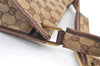 Authentic GUCCI Shoulder Cross Body Bag GG Canvas Leather 91762 Brown 1274K