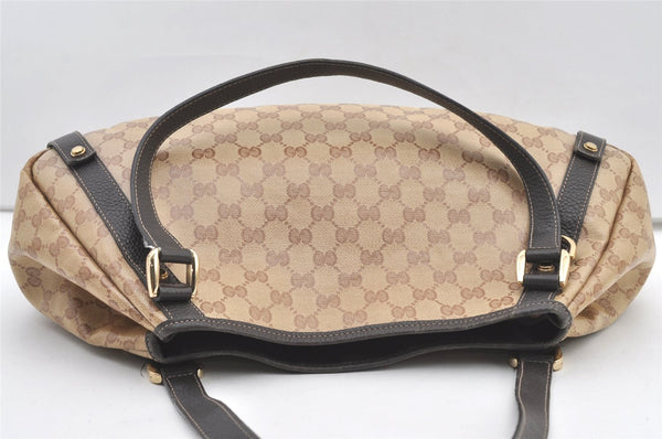 Authentic GUCCI GG Crystal Abbey Tote Bag GG PVC Leather 293578 Brown 1275K