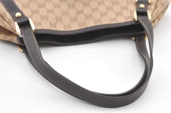 Authentic GUCCI GG Crystal Abbey Tote Bag GG PVC Leather 293578 Brown 1275K