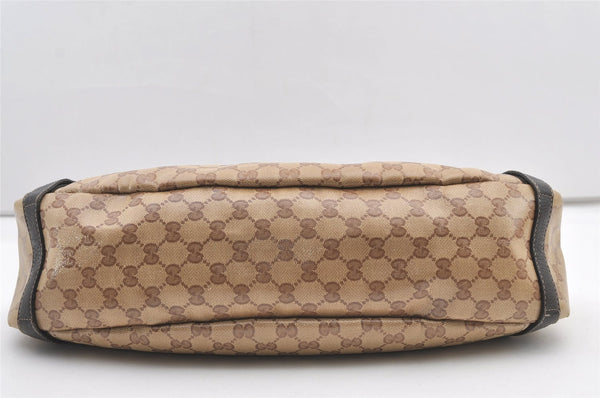Authentic GUCCI GG Crystal Abbey Tote Bag GG PVC Leather 293578 Brown 1275K