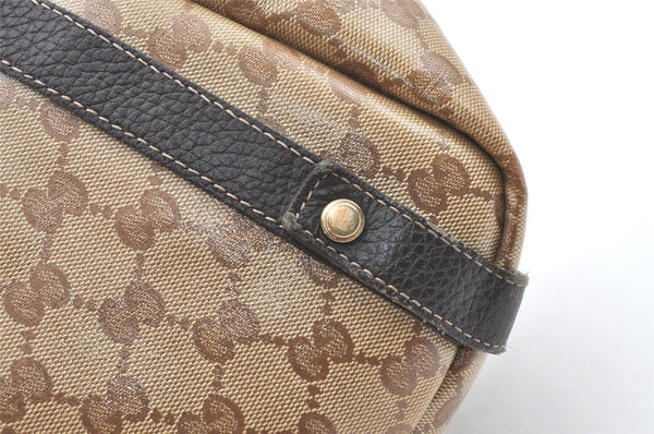 Authentic GUCCI GG Crystal Abbey Tote Bag GG PVC Leather 293578 Brown 1275K