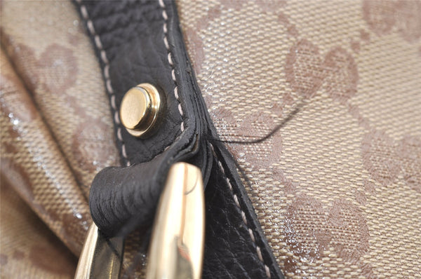 Authentic GUCCI GG Crystal Abbey Tote Bag GG PVC Leather 293578 Brown 1275K