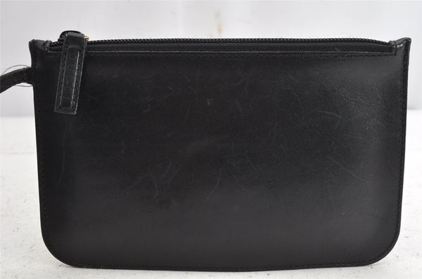 Authentic GUCCI Vintage Bamboo Shoulder Hand Bag Purse Leather Black 1276K