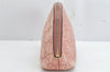 Authentic GUCCI Vintage Guccissima GG Leather Pouch Purse 141810 Pink 1277K